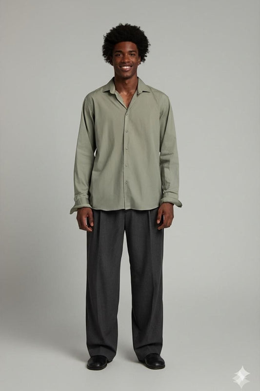 HUGO BOSS Slim Fit Button-Down Shirt - Size 39/15.5 - Sage Green