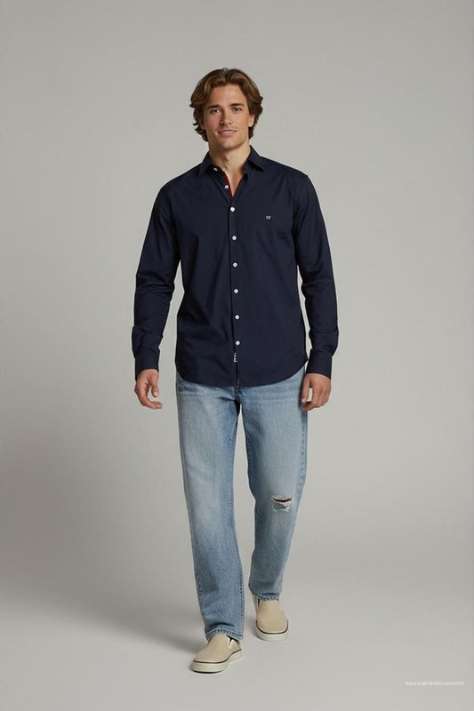 Calvin Klein Navy Button-Down Shirt - Slim Fit - Size 38/15