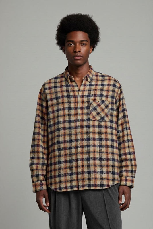 Vintage Marlboro Classics Wool Plaid Button-Down Shirt - Size XL