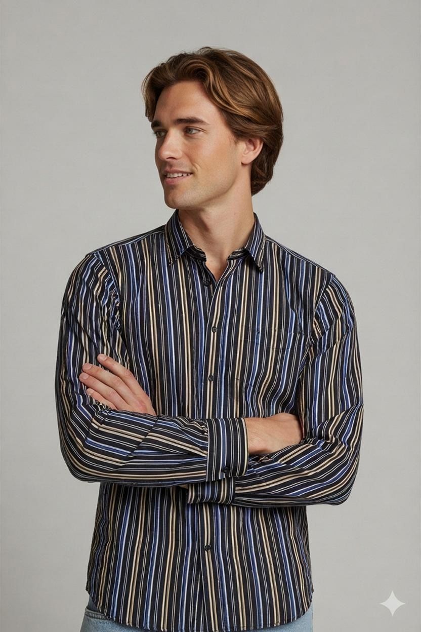Paul & Shark Striped Button-Down Shirt - Size 33