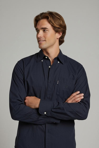 Hugo Boss Navy Button-Down Shirt - Men's Long Sleeve