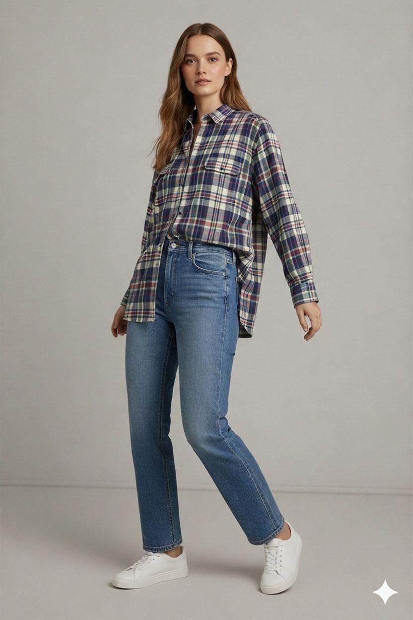 Plaid Button-Down Flannel Shirt - Long Sleeve