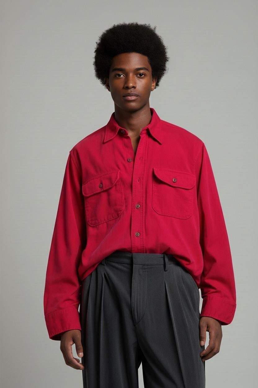Wrangler Red Button-Down Shirt - EST 1830