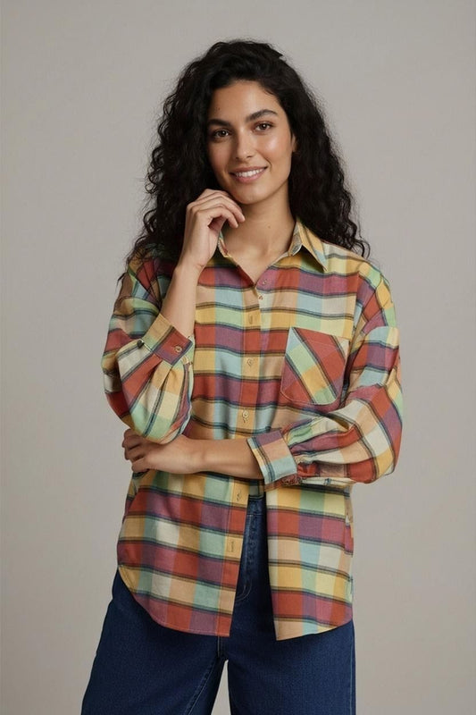 Marlboro Classics Plaid Button-Down Shirt - Size Medium