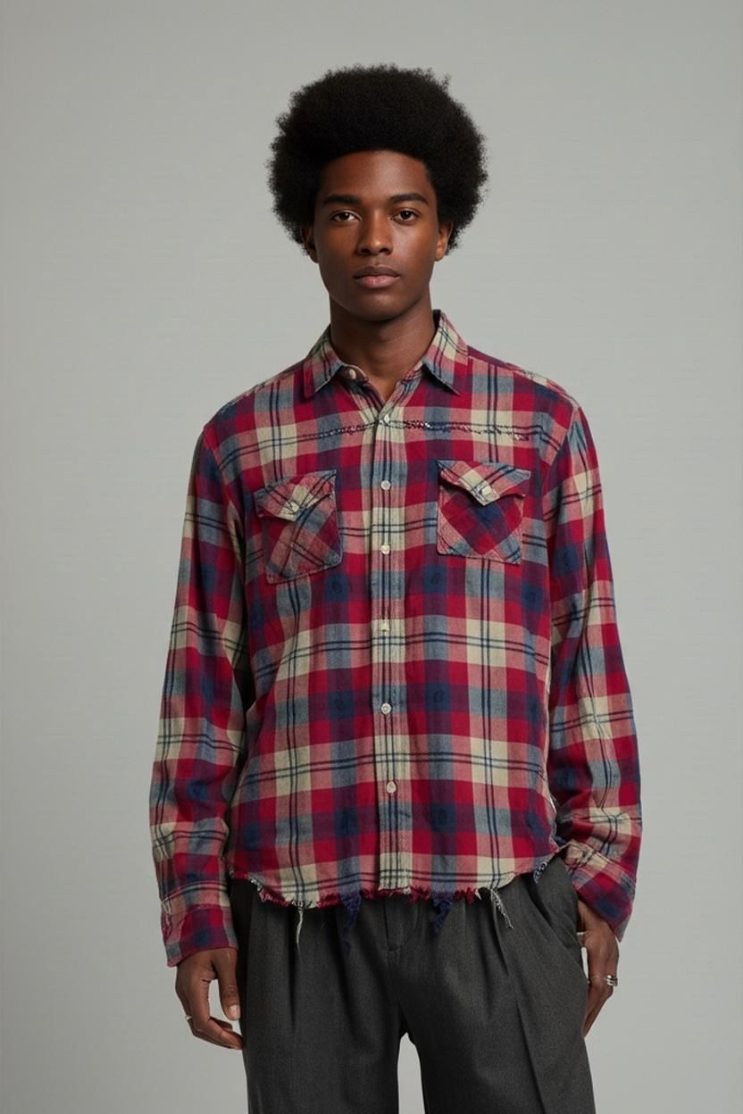 Diesel Plaid Button-Down Shirt - Size S
