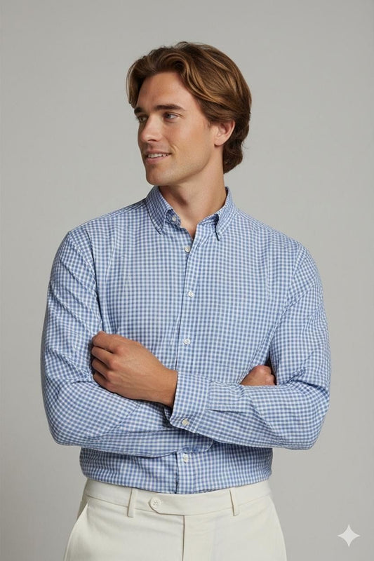 Kappa Robe di Kappa Blue Checkered Button-Down Shirt - Size Large