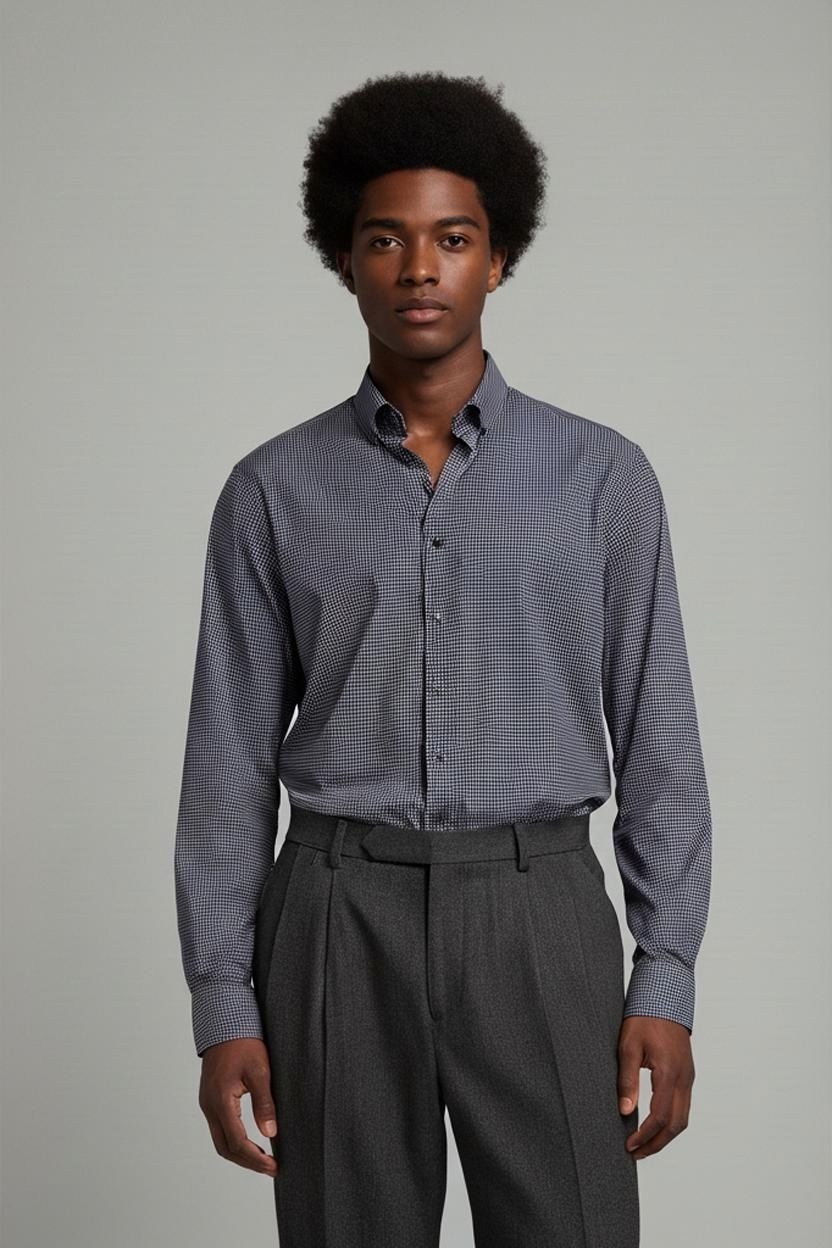 JOOP! Purple Checkered Button-Down Shirt - Size M