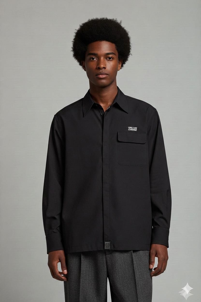 Versace Jeans Couture Black Button-Up Shirt