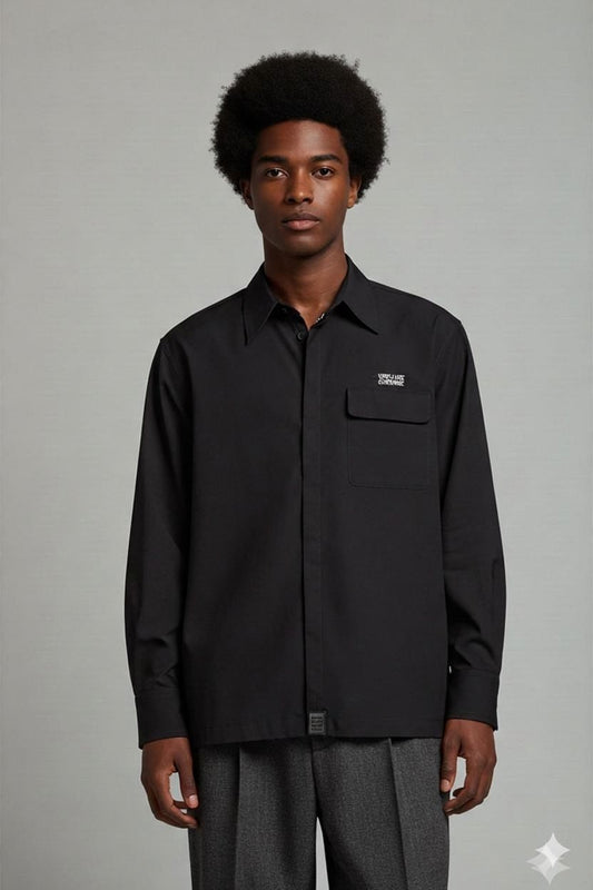 Versace Jeans Couture Black Button-Up Shirt