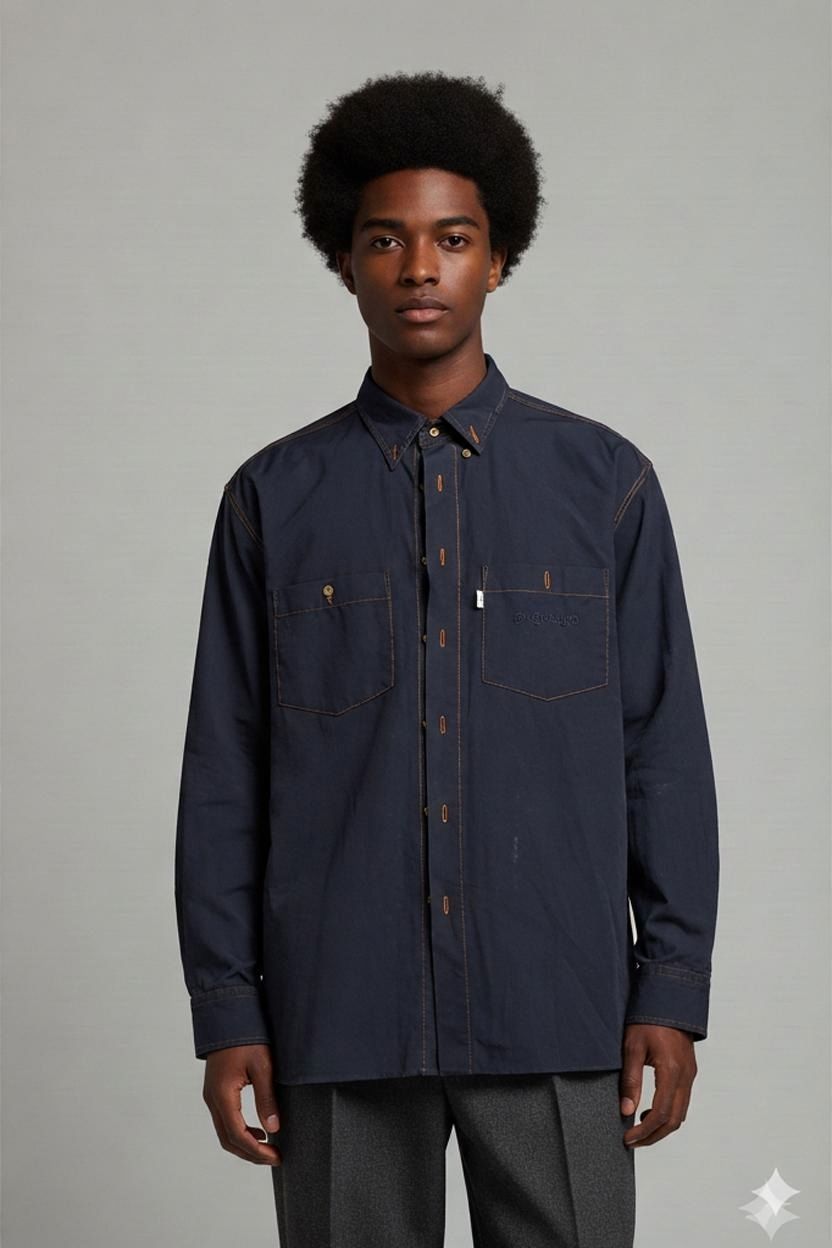 Levi's Strauss & Co Navy Denim Shirt - Size L