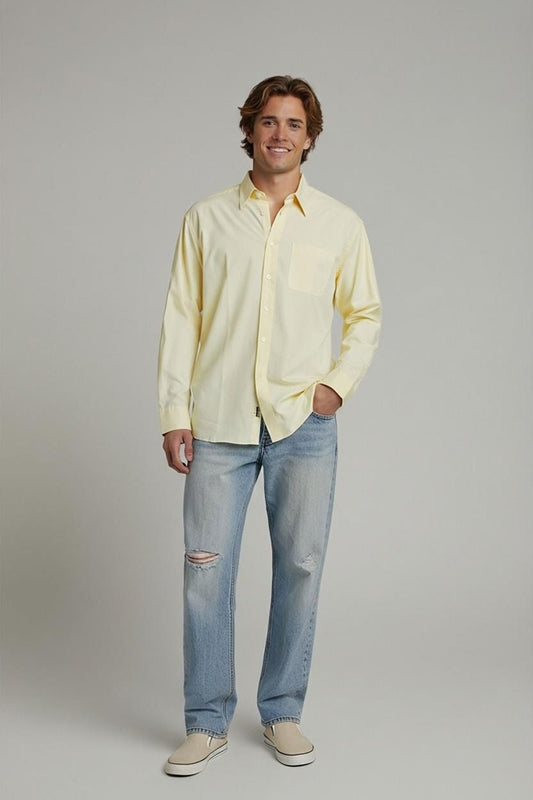 Marks & Spencer Yellow Oxford Button-Down Shirt - Size 17½
