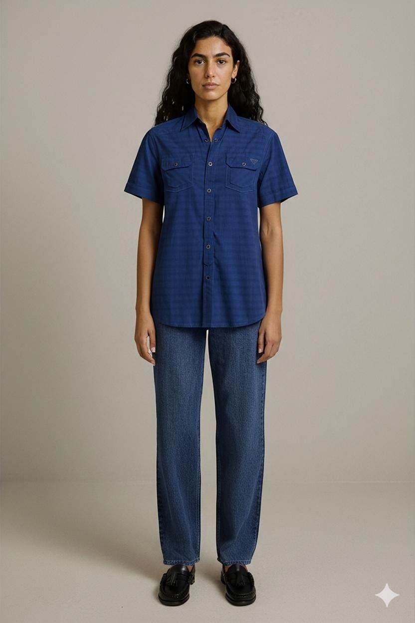 Guess Royal Blue Button-Down Shirt - Size S/P