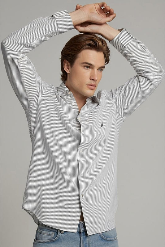 Nautica Striped Button-Down Shirt - Size M
