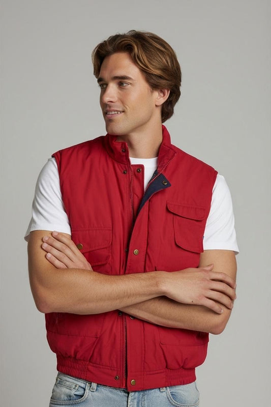 Red Carretland Windbreaker Jacket with Black Interior