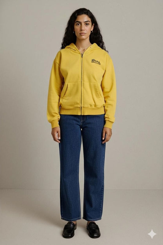 Ellesse Vintage Yellow Fleece Jacket - Size L - Made in Italy