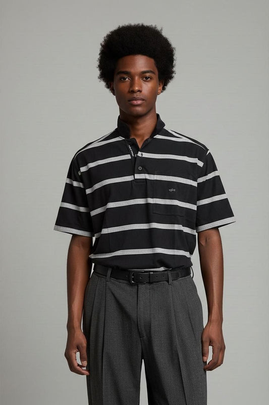 Paul & Shark Yachting Black Striped Polo Shirt - Size S