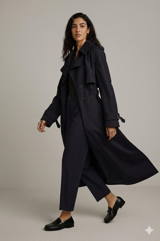 La Perla Black Wool Pea Coat - Designer Outerwear