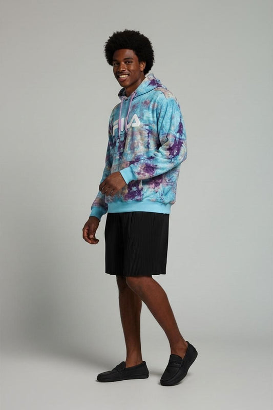 FILA Tie-Dye Hoodie - Size S - Blue & Purple