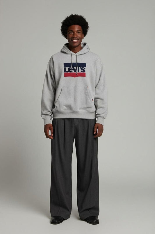 Levi's Grey Hoodie with Logo - Size S
