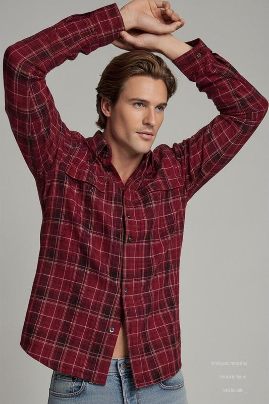 Jack Wolfskin Red Plaid Button-Down Outdoor Shirt - Size L