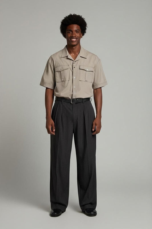 Napapijri Geographic Short Sleeve Button-Down Shirt - Beige
