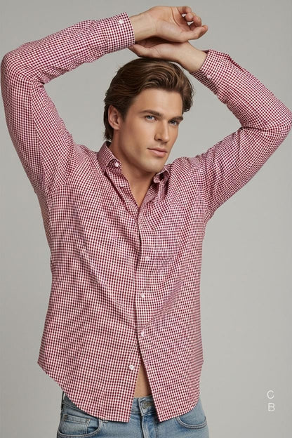 Timberland Red Gingham Button-Down Shirt - Size M