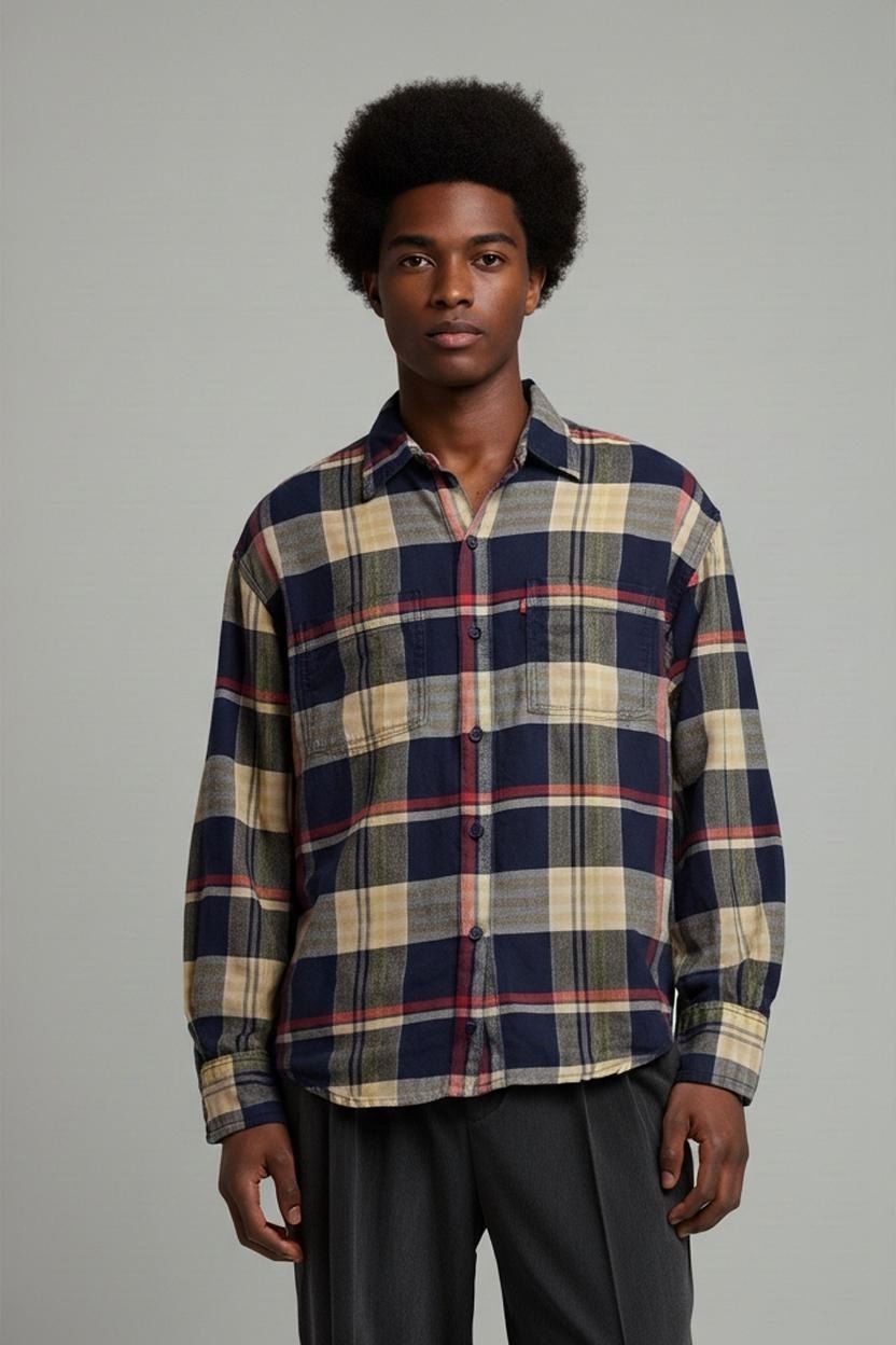 Levi's Plaid Flannel Button-Down Shirt - Size S