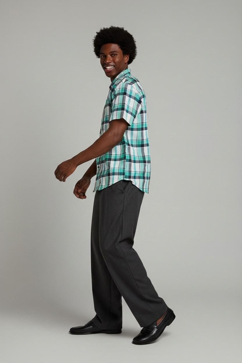Lee Tops 'Em All Green Plaid Button-Down Shirt - Size XL