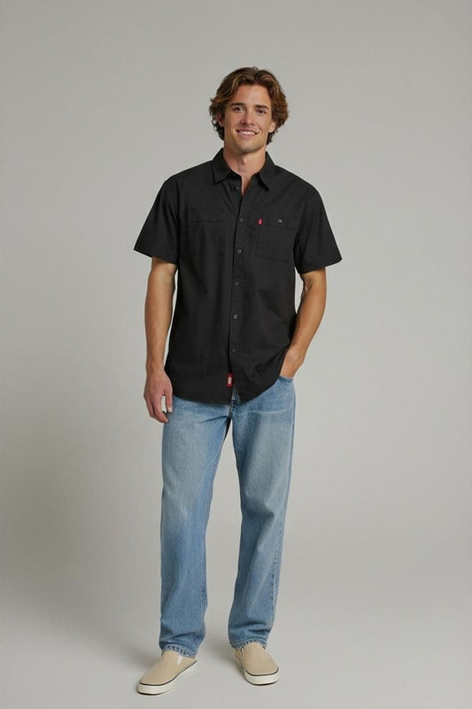 Levi's Strauss Black Button-Down Shirt - Size L Slim Fit