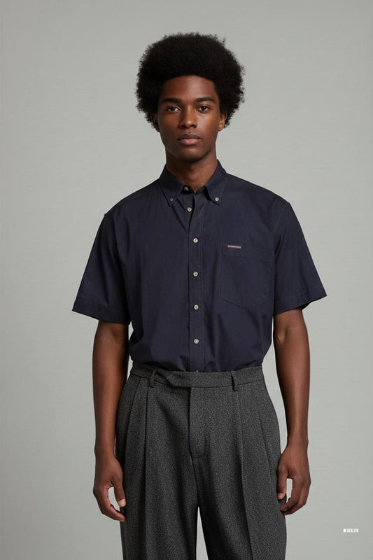 Sergio Tacchini Navy Button-Down Shirt - Size L