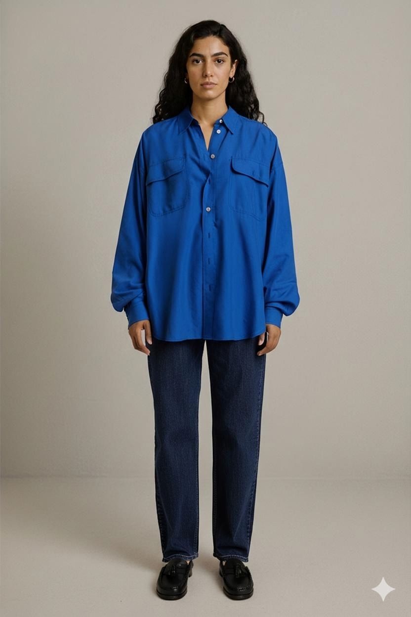 Henry Cotton's Blue Button-Down Shirt - Size 41/42