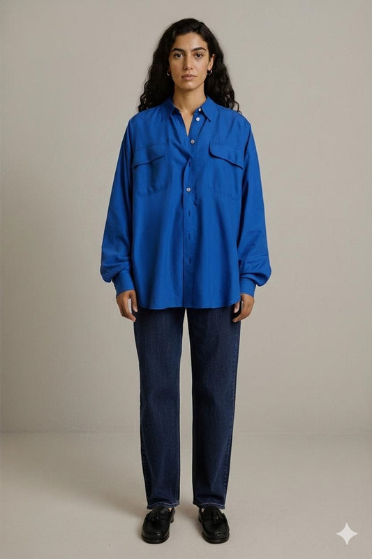 Henry Cotton's Blue Button-Down Shirt - Size 41/42
