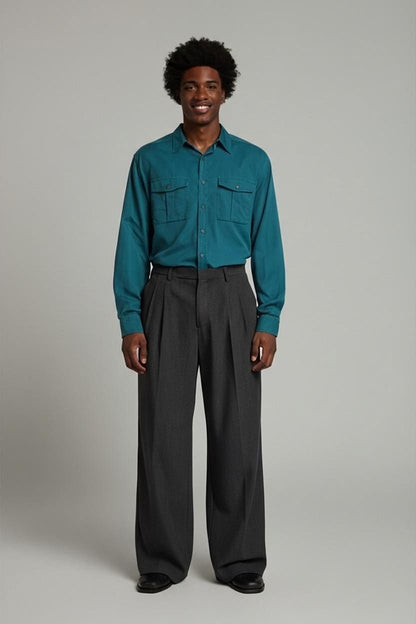 Marcel Clair Teal Button-Down Shirt - Size M