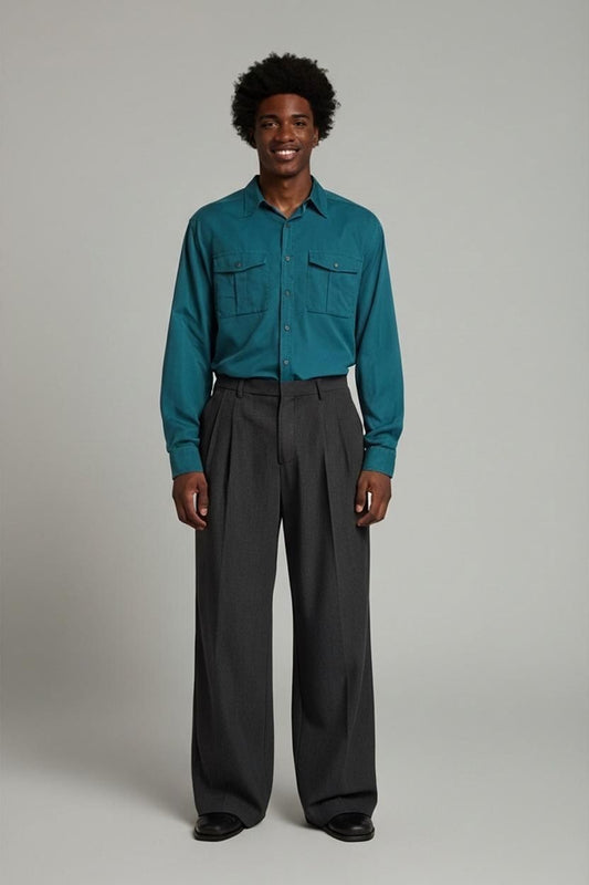 Marcel Clair Teal Button-Down Shirt - Size M