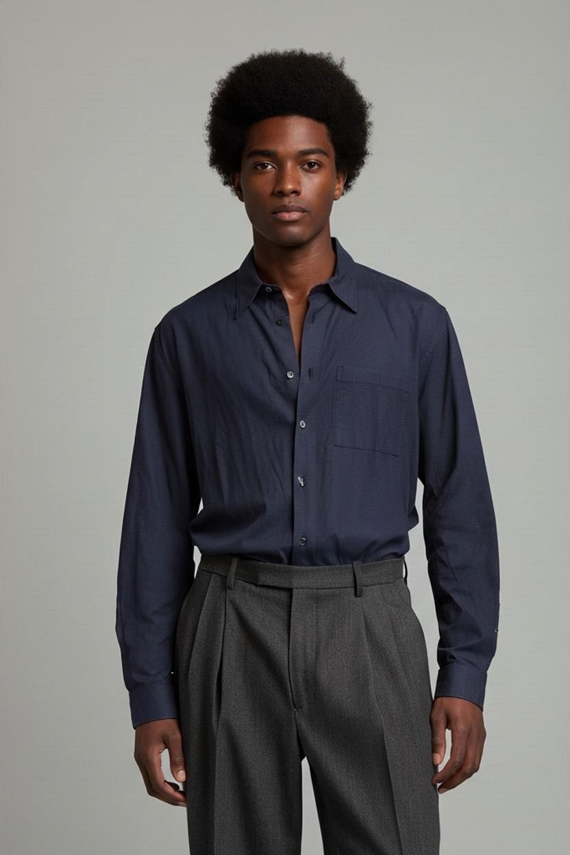 CK Calvin Klein Navy Button-Down Shirt - Size L/43