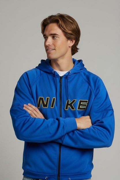 Nike Blue Windbreaker Jacket with Black Logo