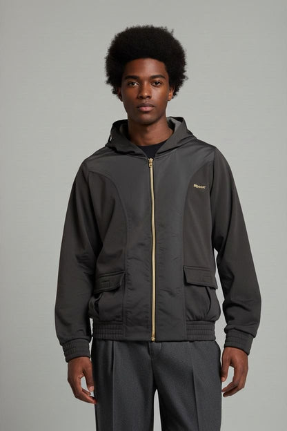 Reebok Black Windbreaker Jacket with Hood - Men's