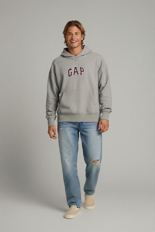GAP Grey Hoodie with Embroidered Logo - Size M