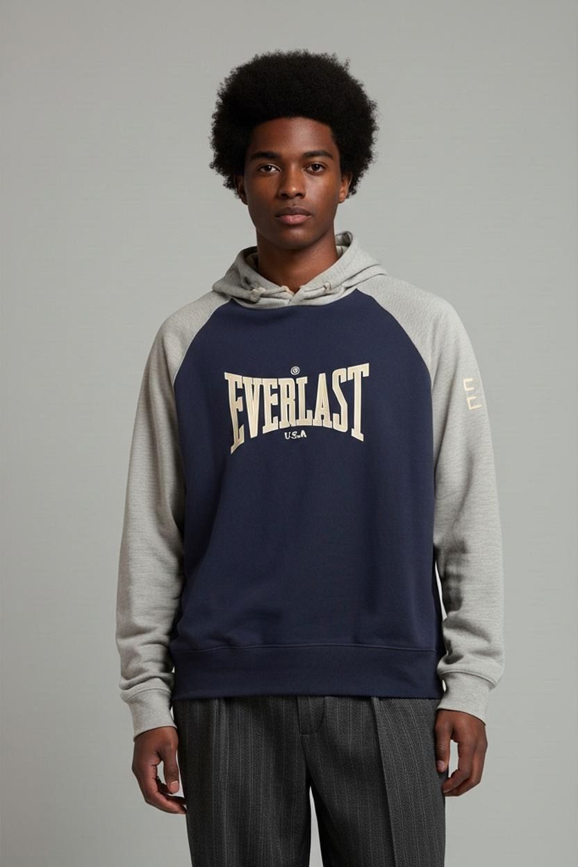 Everlast Navy & Grey Hoodie - Size XL - USA Made