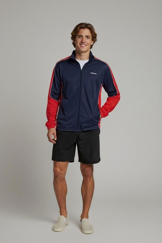 Reebok Men's Running Jacket - Navy/Red - Size XL