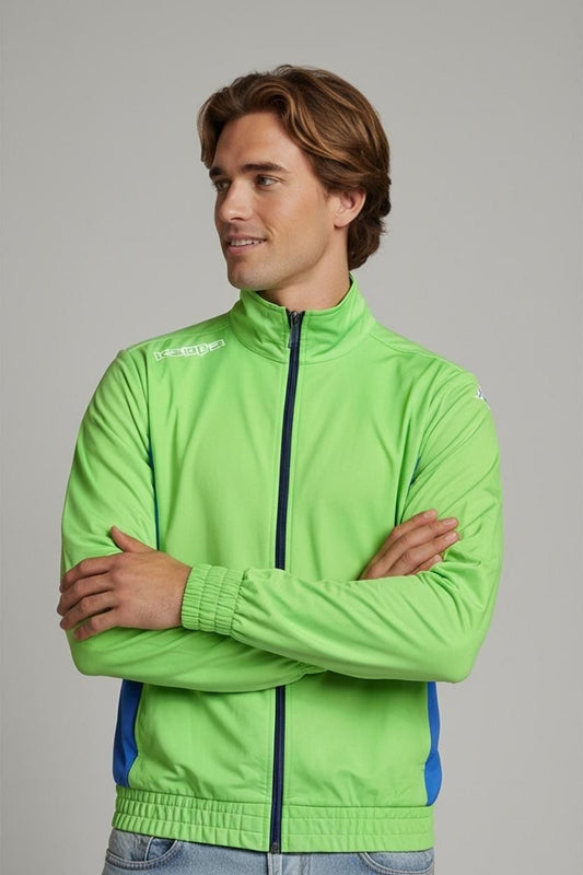 Kappa Medium Bright Green and Blue Windbreaker Jacket