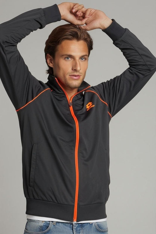 Lotto Italian Sport Design Navy & Orange Windbreaker Jacket - Size L