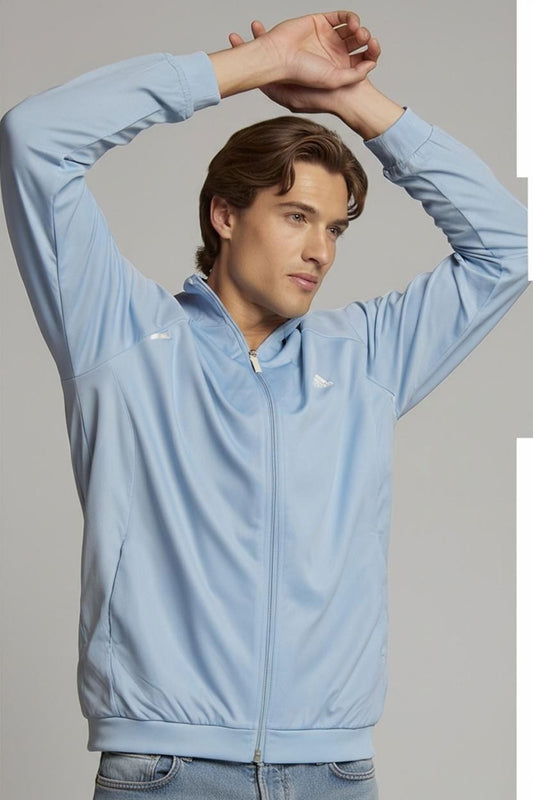 Adidas Light Blue Windbreaker Jacket - Size F (European)