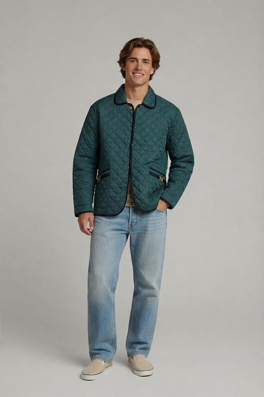 Club Voltaire Green Quilted Jacket - Size M - Made in Italy