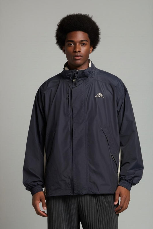 Kappa Black Windbreaker Jacket - Size XL