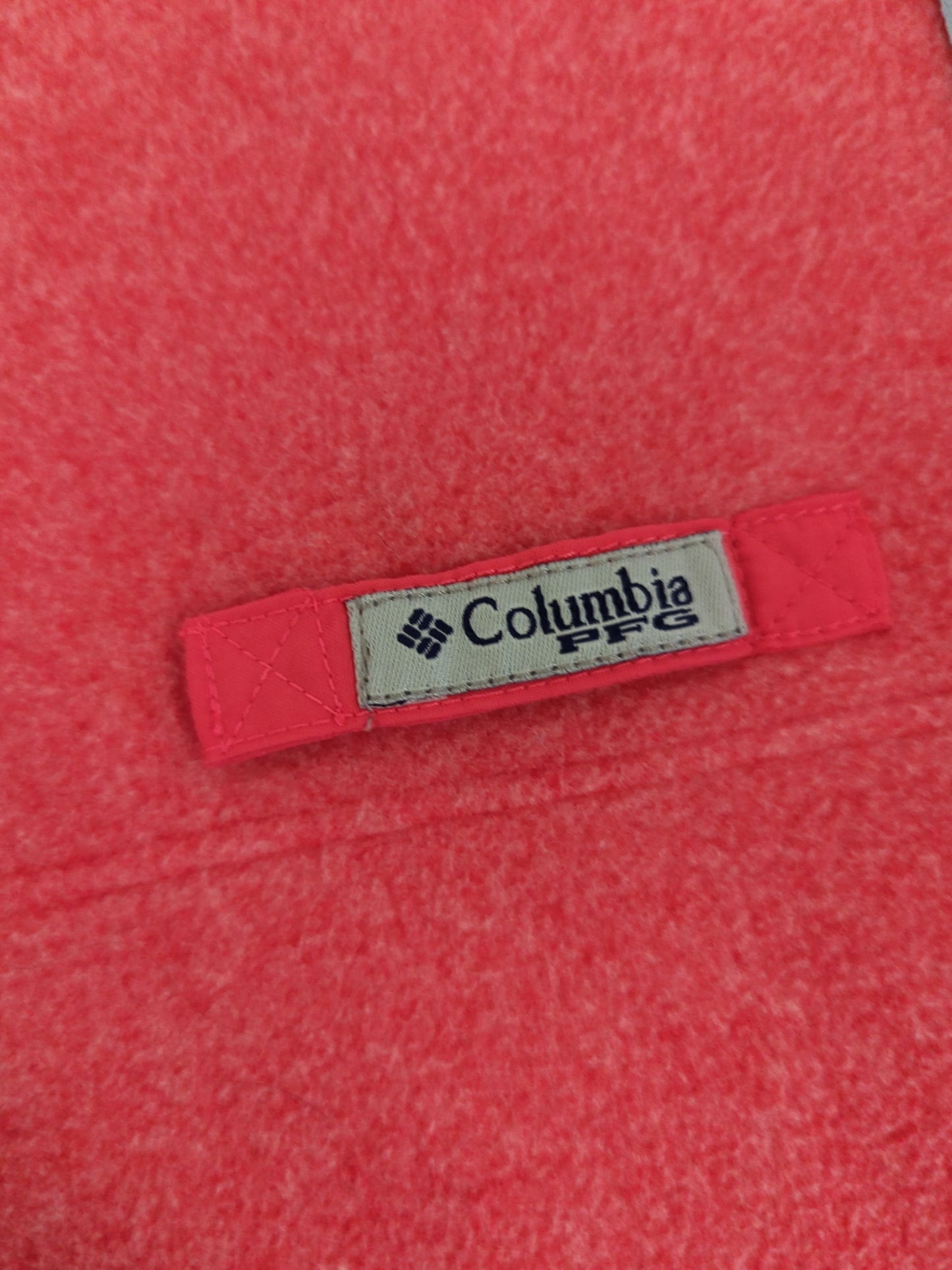 Columbia Pink Fleece Vest with Blue Trim - Size M