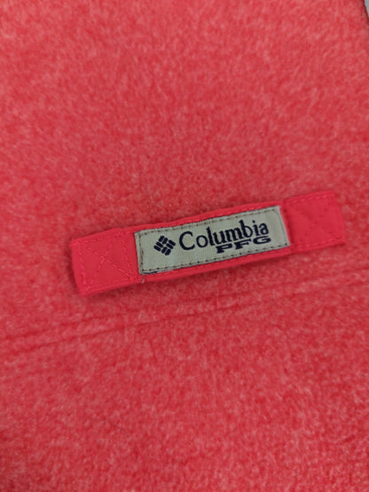 Columbia Pink Fleece Vest with Blue Trim - Size M