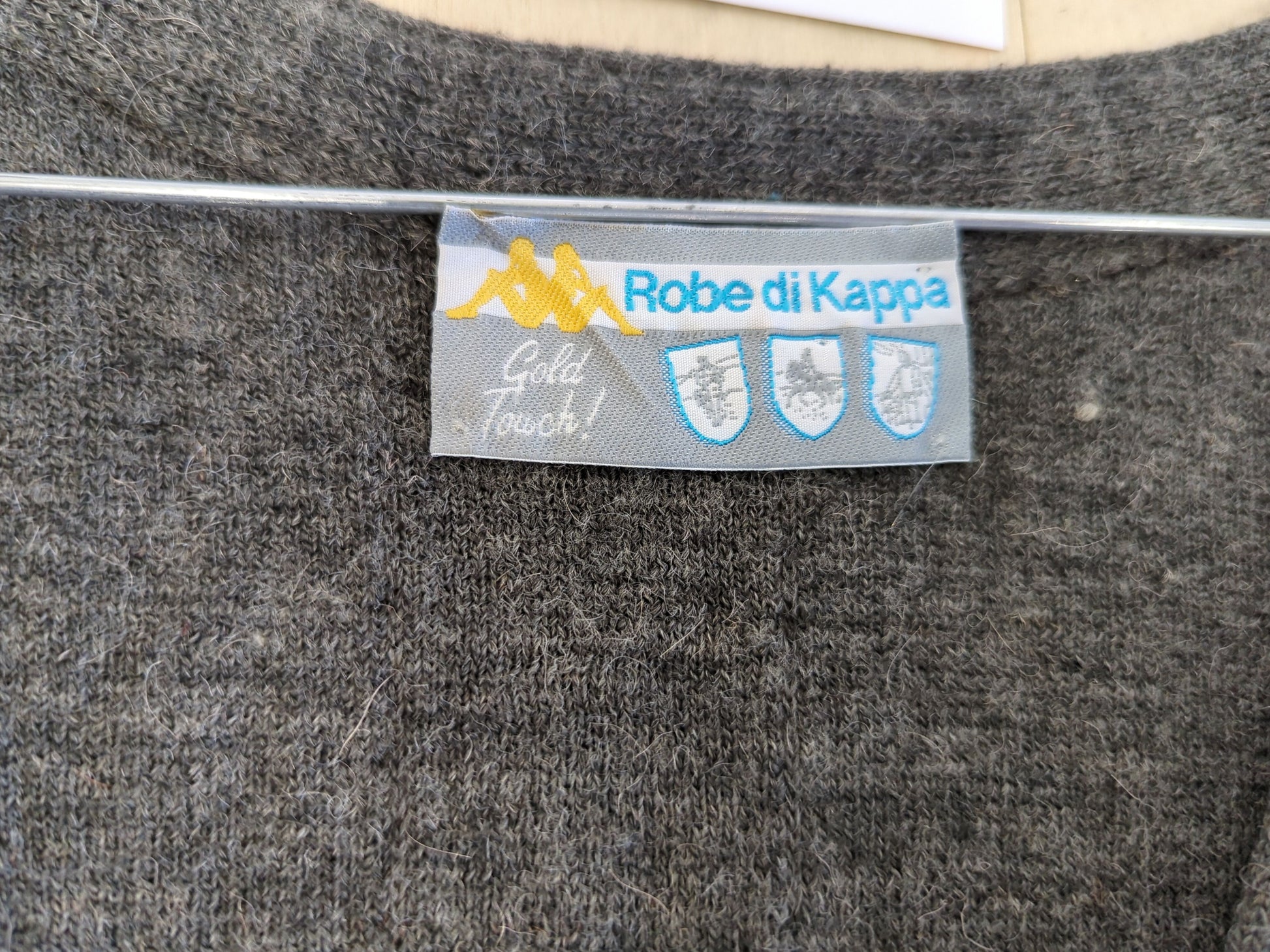 Robe di Kappa Grey Wool V-neck Vest with Pockets