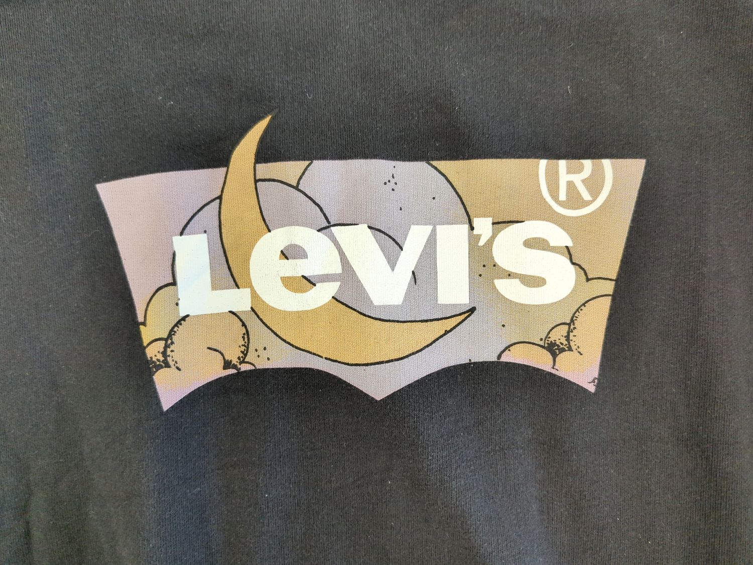 Levi's Black Sweatshirt with Moon Graphic Logo - Size L