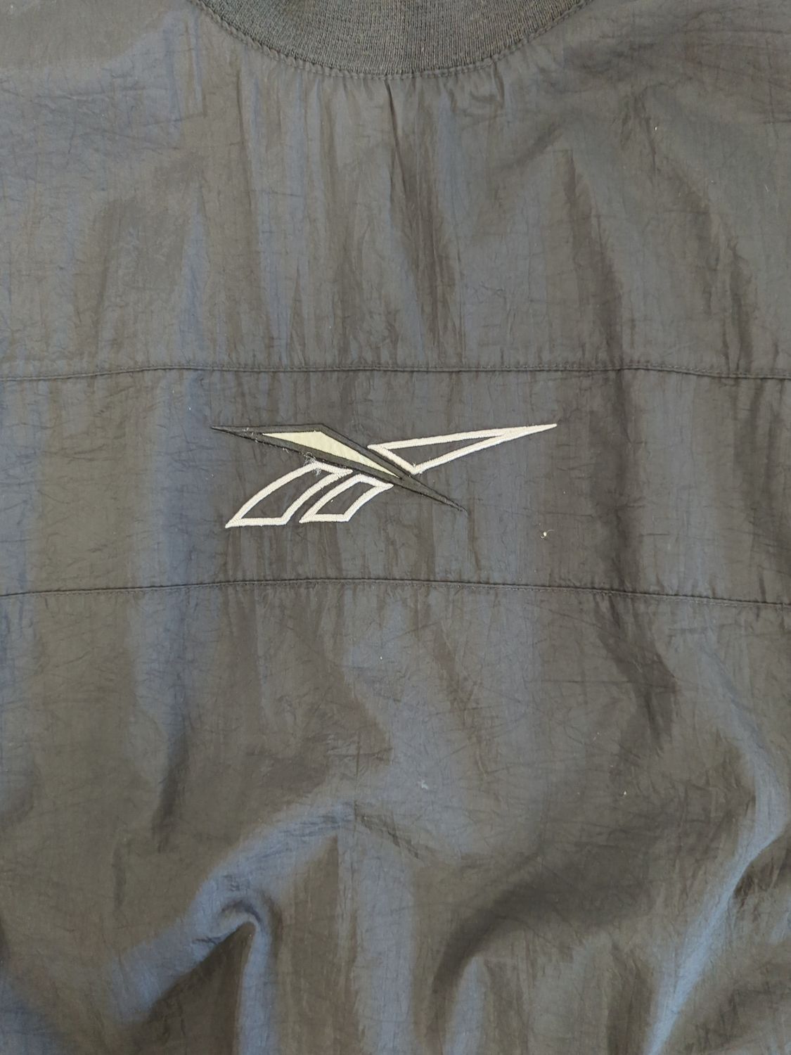 Vintage Reebok Black Windbreaker Jacket - Pullover Style